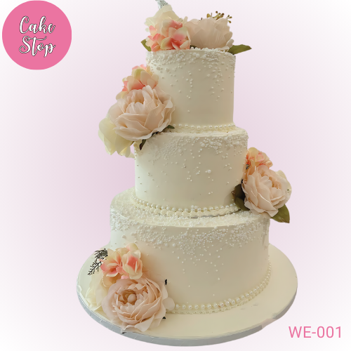 Blush & Pearl Peony Wedding Cake (3 Tier)