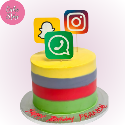 Social Media Fun Birthday Cake