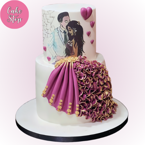 Love Story Anniversary Cake